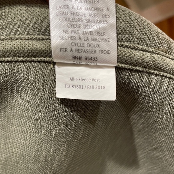 Toad&Co Allie Fleece Sherpa Vest in Olive Green XL - Picture 5 of 5
